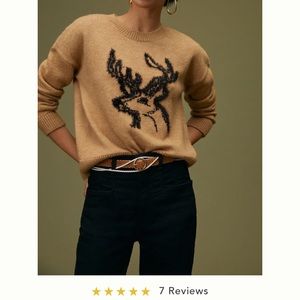 Anthropologie Reindeer Sweater Size L.